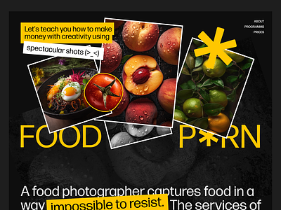 Food photography courses landing page course design food landing page ui web webdesign website