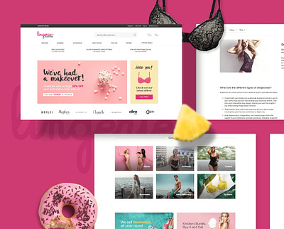 Lingerie Fashion Website design fashion feminine lingerie pink web design website