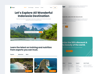 Travel Landing Page adventure booking case study destination details package homepage landing page tours webdesign travel web design travel website ui user friendly vacation website web design website design