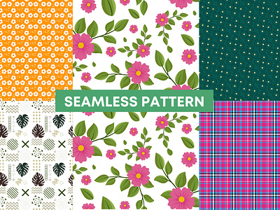 Colorful fabric pattern design set for textile Vector Image
