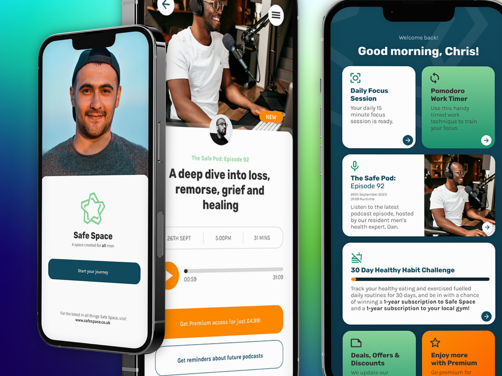 Safe Space Men's Wellbeing App - UI/UX by Chris Rice on Dribbble