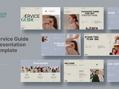 Service Guide Presentation Template branding fashion graphic design