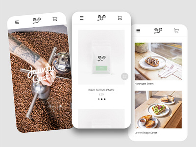 Coffee Shop Design clean coffee minamlist mobile shop web design website white