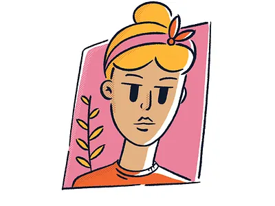 Girl #1 blonde clean design digitalart flat girl illustration