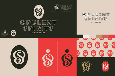 Opulent Spirits & Remedies badge branding cocktails design drinks graphic graphic design illustration logo logotype