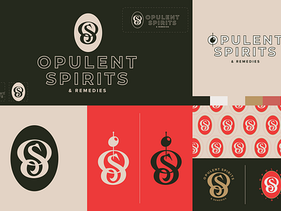 Opulent Spirits & Remedies badge branding cocktails design drinks graphic graphic design illustration logo logotype