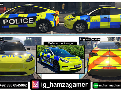 Paid work done - Tesla model 3 Police livery design, fivem design fivem gaming graphic design gta gta5 gtaonline gtaroleplay