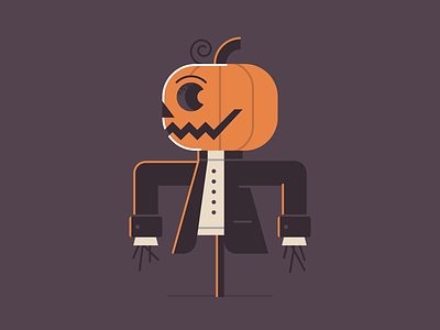 Pumpkin Scarecrow autumn character design fall halloween holiday horror illustration jackolantern october pumpkin scarecrow spooky