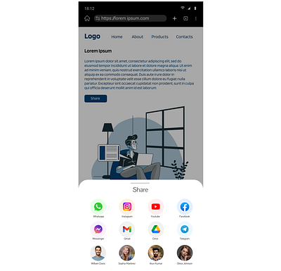 Social Share about dailyui drive facebook gmail graphic design home illustration instagram lorem ipsum messenger share icons social share telegram ui ui design user experience user interaction whatsapp youtube