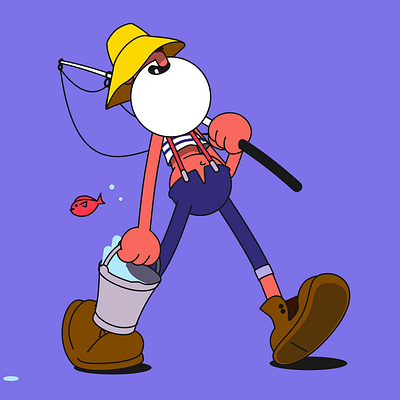 Ralph the Fisherman 2d aftereffects animation cartoon character design characteranimation characterilustration rigging rubberhose walckcycle