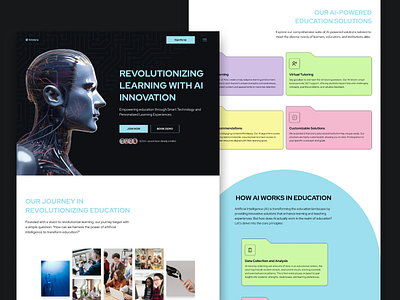 AI E-Learning Landing Page (Template) ai ai education landing page artificial intelligence dailyui design inspiration e learning education education website figma figma design free landing page landing page template template ui ui design uiux website website design