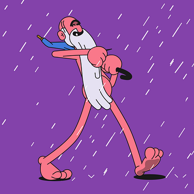 "Rainy Day" by Ralph 2d aftereffects animation cartoon characteranimation characterdesign illustration ralph rubberhose walkcycle