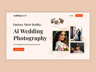 AI wedding website banner ai artificial intelligence design fantasy generate graphic design header hero image landing page minimal modern photography ui ui design web banner web design website design wedding wedding banner wedding photography