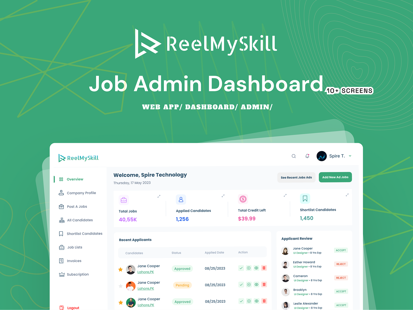 Job Admin Portal by Hammad Ramzan on Dribbble