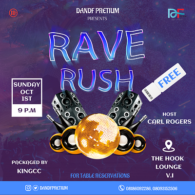 Rave rush branding design graphic design party photoshop