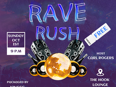 Rave rush branding design graphic design party photoshop