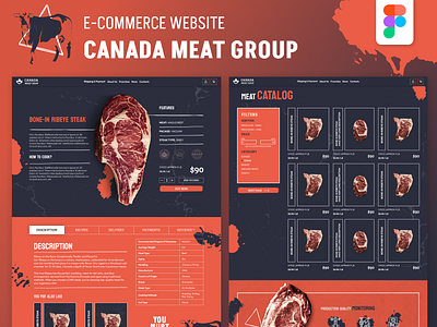 E-commerce Canada Meat Group V.2 angus beef butcher e commerce food graphic design meat steak ui website