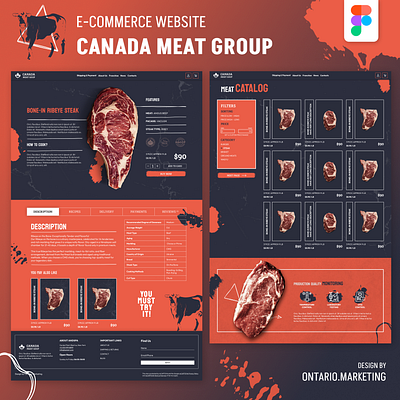 E-commerce Canada Meat Group V.2 angus beef butcher e commerce food graphic design meat steak ui website