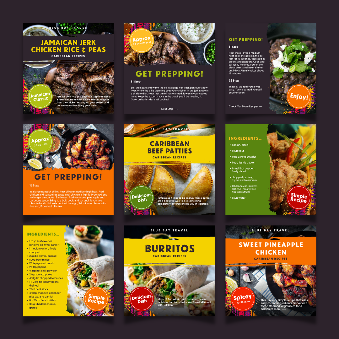 Social Media Recipe Templates by Jade Taylor on Dribbble