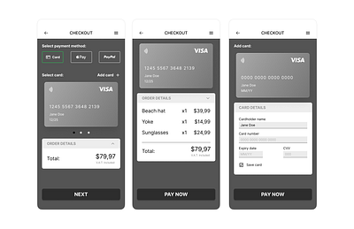 #DailyUi Day02 - Credit Card Checkout ui