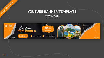 Youtube Banner Template holiay travel holiday journey tourisum travel travel template travelling vacation youtube template