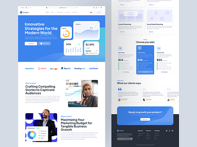 Marketing Growth - Landing page bold brand branding chart design digital product design graph graphic design marketing marketing growth marketing web social media ui ui design ui ux web design website website design