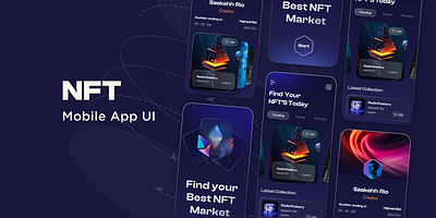 NFT Marketplace Web and Mobile App adobe xd app crypto art design digital art figma flutter mobile nft nft art react native saas ui uiux ux web