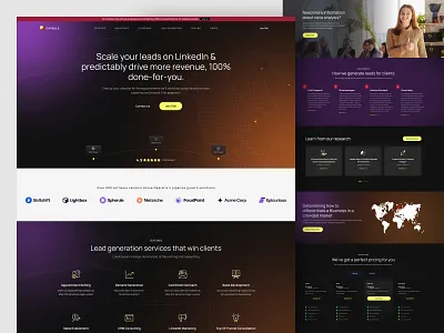 Capsule - Lead generation landing page for Linkedin agency dark ui finance hafizur investing landing page leads linkedin pricing pricing table product design saas design social media startup tech trending web design webpage yellow