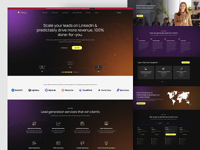 Capsule - Lead generation landing page for Linkedin agency dark ui finance hafizur investing landing page leads linkedin pricing pricing table product design saas design social media startup tech trending web design webpage yellow