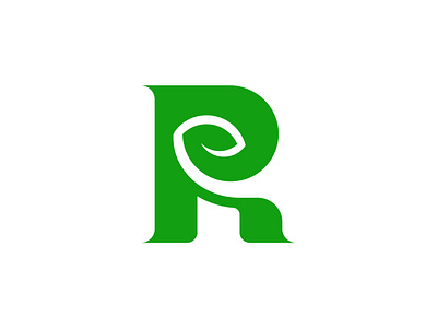 Letter R Leaf Logo bold leaf letter logo logos minimalist modern nature r simple unique