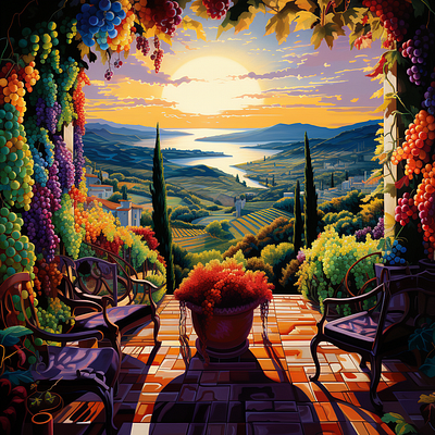 Wineyards in Italy ai art artist artwork colorful creative design graphic design illustration ui