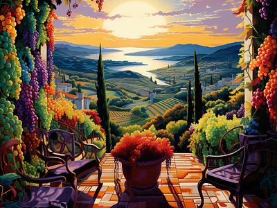 Wineyards in Italy ai art artist artwork colorful creative design graphic design illustration ui