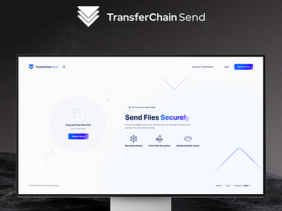 TransferChain Send file privacy secure send transferchain ui ux