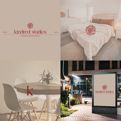 Kindred Studios brand identity branding feminine interior design interiordesign logo logo design lux luxury luxury brand luxury logo design