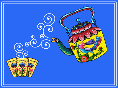 Tea Kettle bangladesh book illustrations concept art folkart graphic design illustration rickshawart