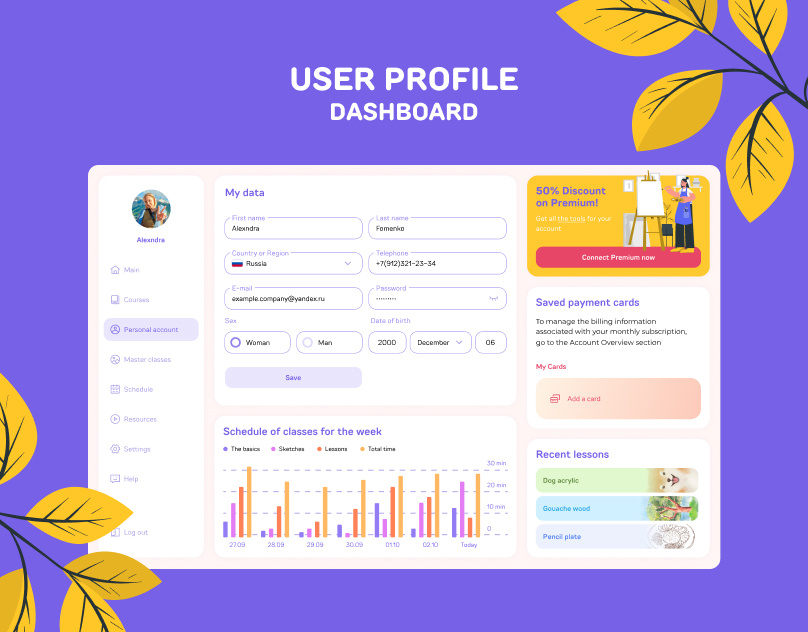 User profile page Web design branding dashboard design figma graphic design illustration logo ui web web design 웹디자인