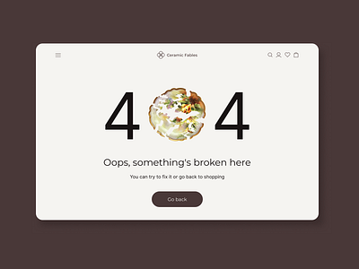 404 page for a plate store 404page onlinestore plates ui userexperience ux webdesign