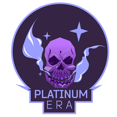 Platinum Era Logo adobe branding cod dark edgy esports fps gaming grand theft auto illustrator logo sharp skull theophilus wallen twitch.tv vector art vector logo warhammer