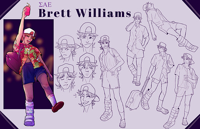 Character Design: Brett character design character sheet digital art illustration