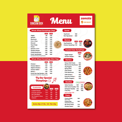 Menu Design For Dimsum Box branding design flyer design flyers graphic design graphic designer menu menu card design menu card designer menu design poster design promotional post social media posts