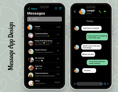 Message App Design design challenge figma message phone app ui ux