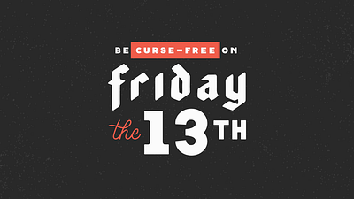 Friday the 13th - Curse-Free animation banner black curse design explainer font pairing friday halloween how to kinetic type mograph motion graphics red san serif serif spooky text type typography