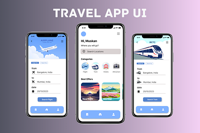 Travel App UI Design mobile travelapp ui