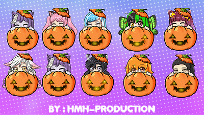Animated emotes halloween chibi twitch emotes commission cute cute emotes cute halloween emoji emotes emotes for twitch fiverr graphic design halloween halloween art halloween chibi motion graphics streamer twitch twitch emotes