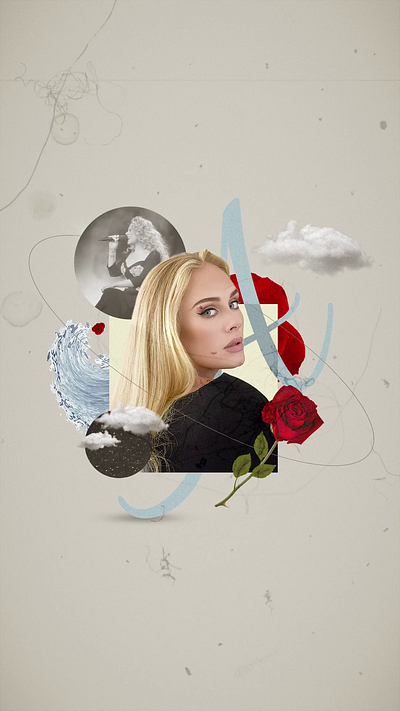Adele - Collage Video composition animation collage graphic design motion graphics photo editing photo manipulation social media design
