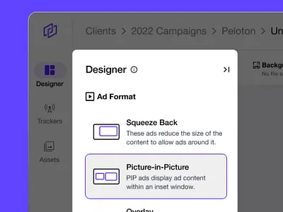 Transmit Creative Studio UI advertising live streaming ui