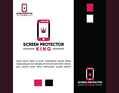 Concept : - Screen Protector King Logo brand design branding business logo company logo creative logo graphic design logo logo designer logos screen logo