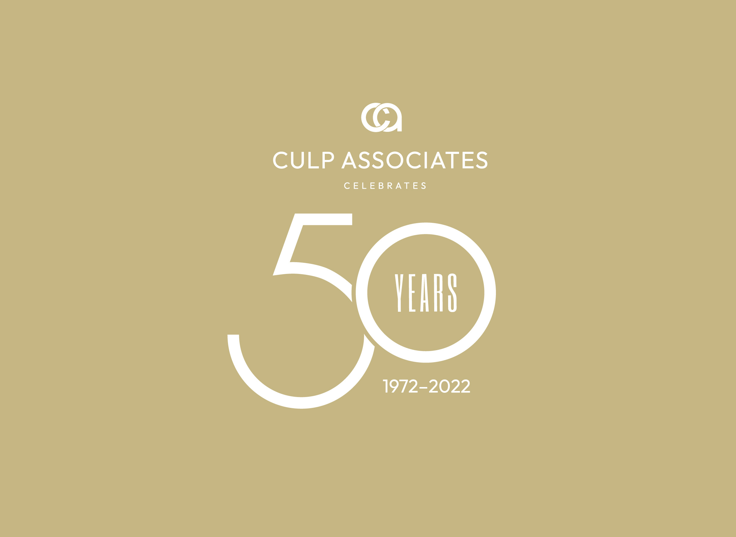 Culp Associates 50 Year Anniversary Logo 50years branding gold interior design lockup logo