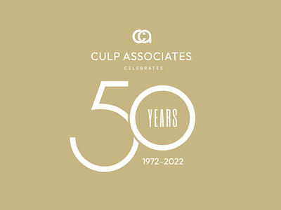 Culp Associates 50 Year Anniversary Logo 50years branding gold interior design lockup logo