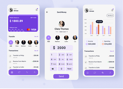 Smart Wallet finance app design mobile app ui ui uiux design